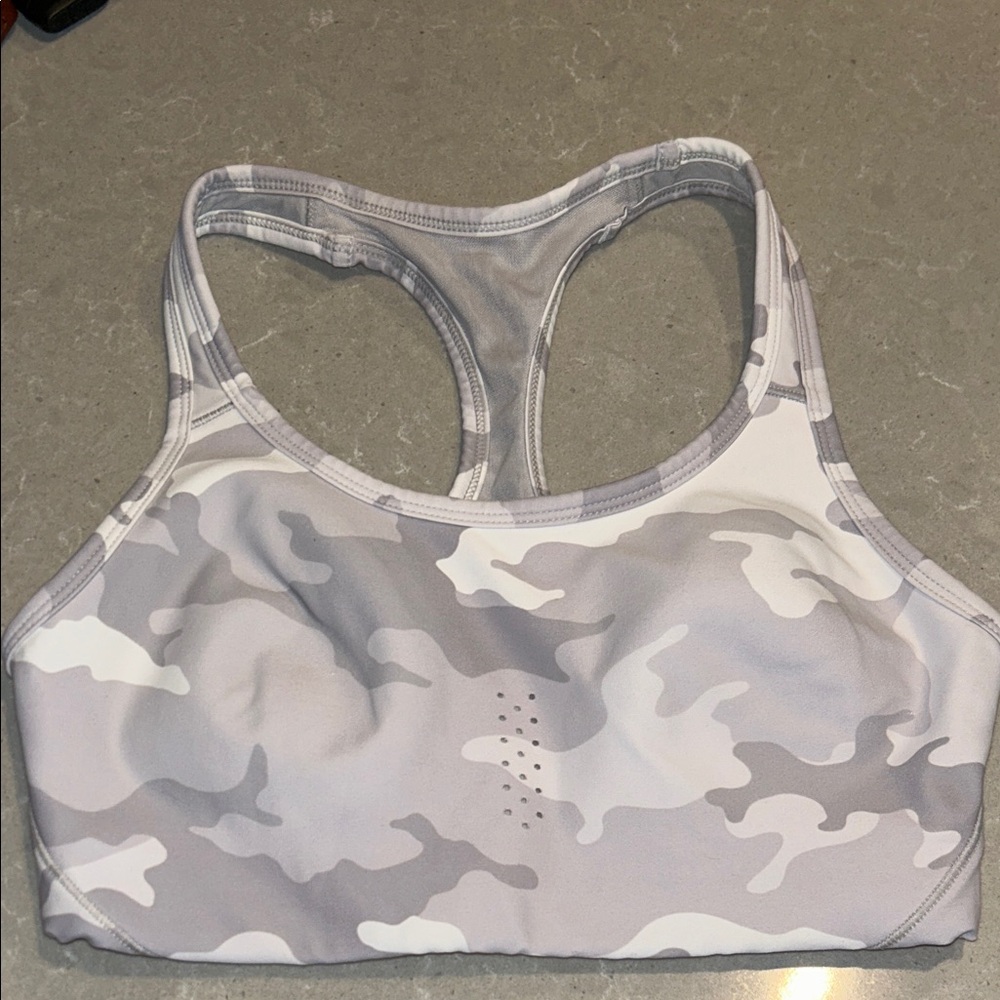 Gray Camouflage Sports Bra